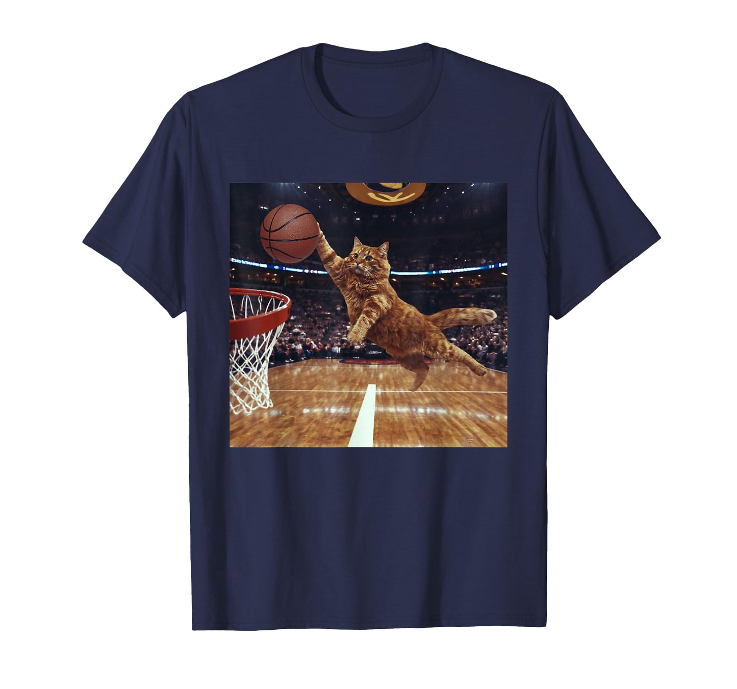 Cat Dunking Basketball Funny Meme Animal Lover Joke T-Shirt