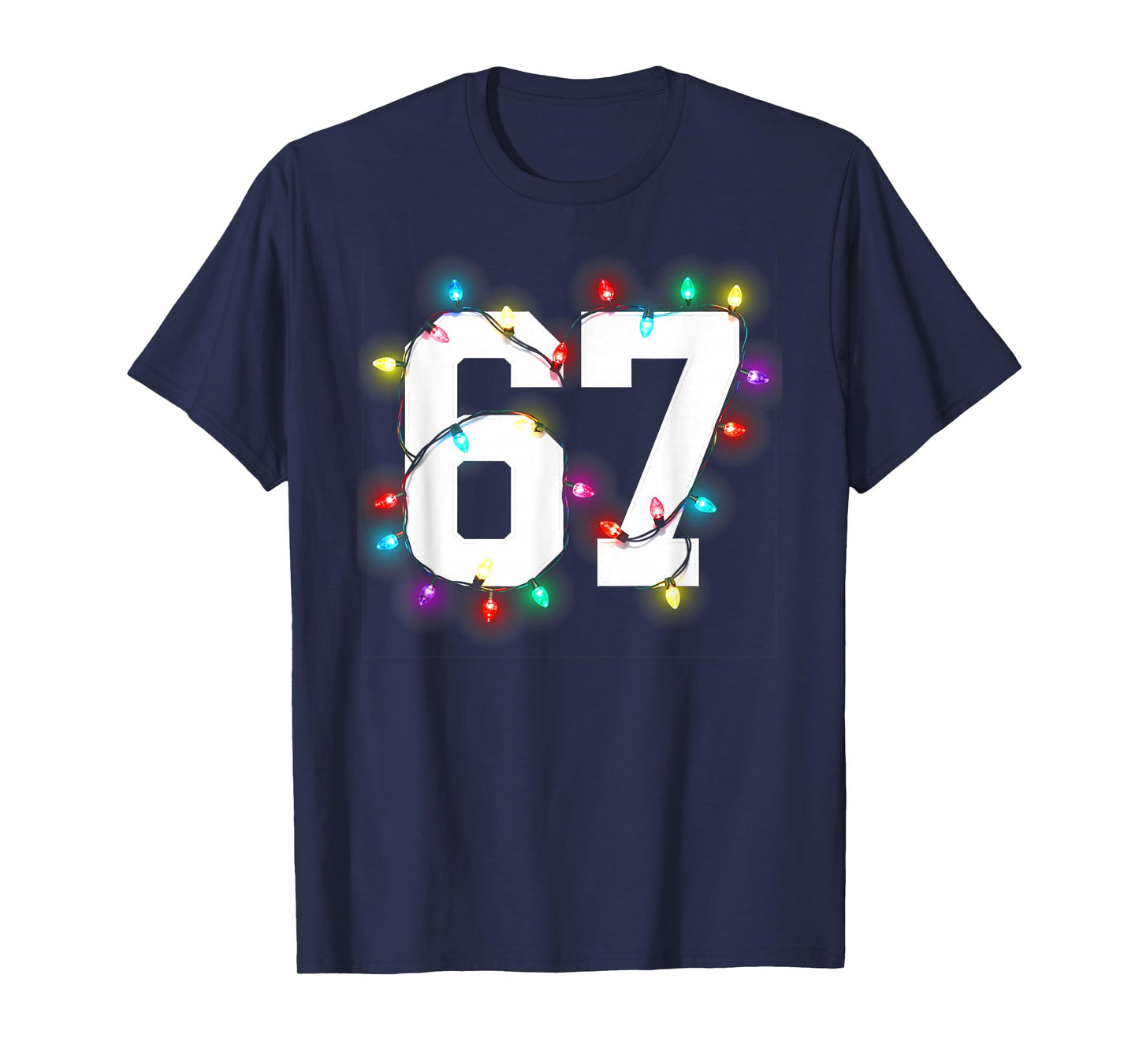 67 Christmas Lights Shirt Six Seven School Number Holiday T-Shirt