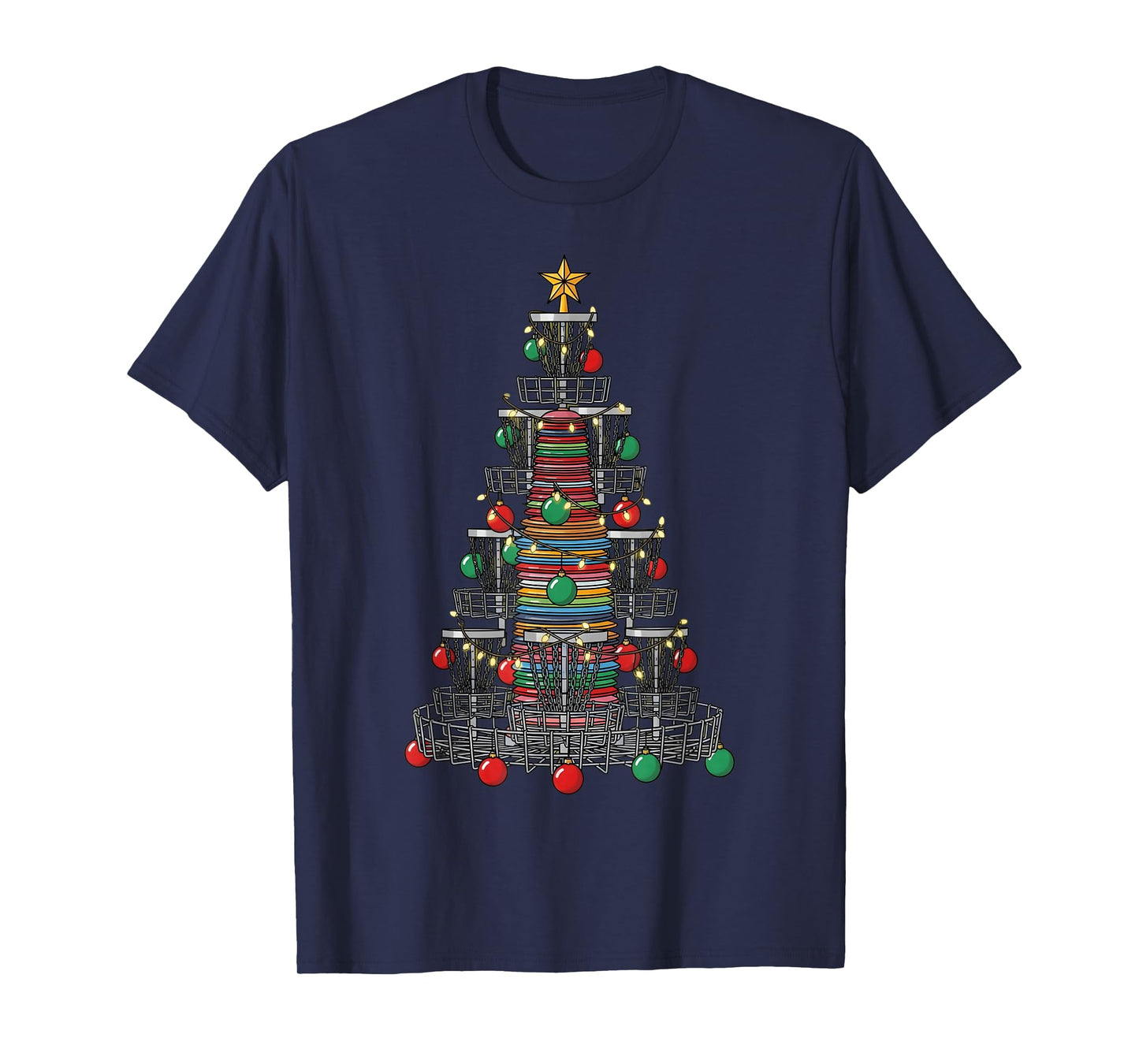 Disc Golf Christmas Tree Xmas Funny Golfer Graphic Men Women T-Shirt