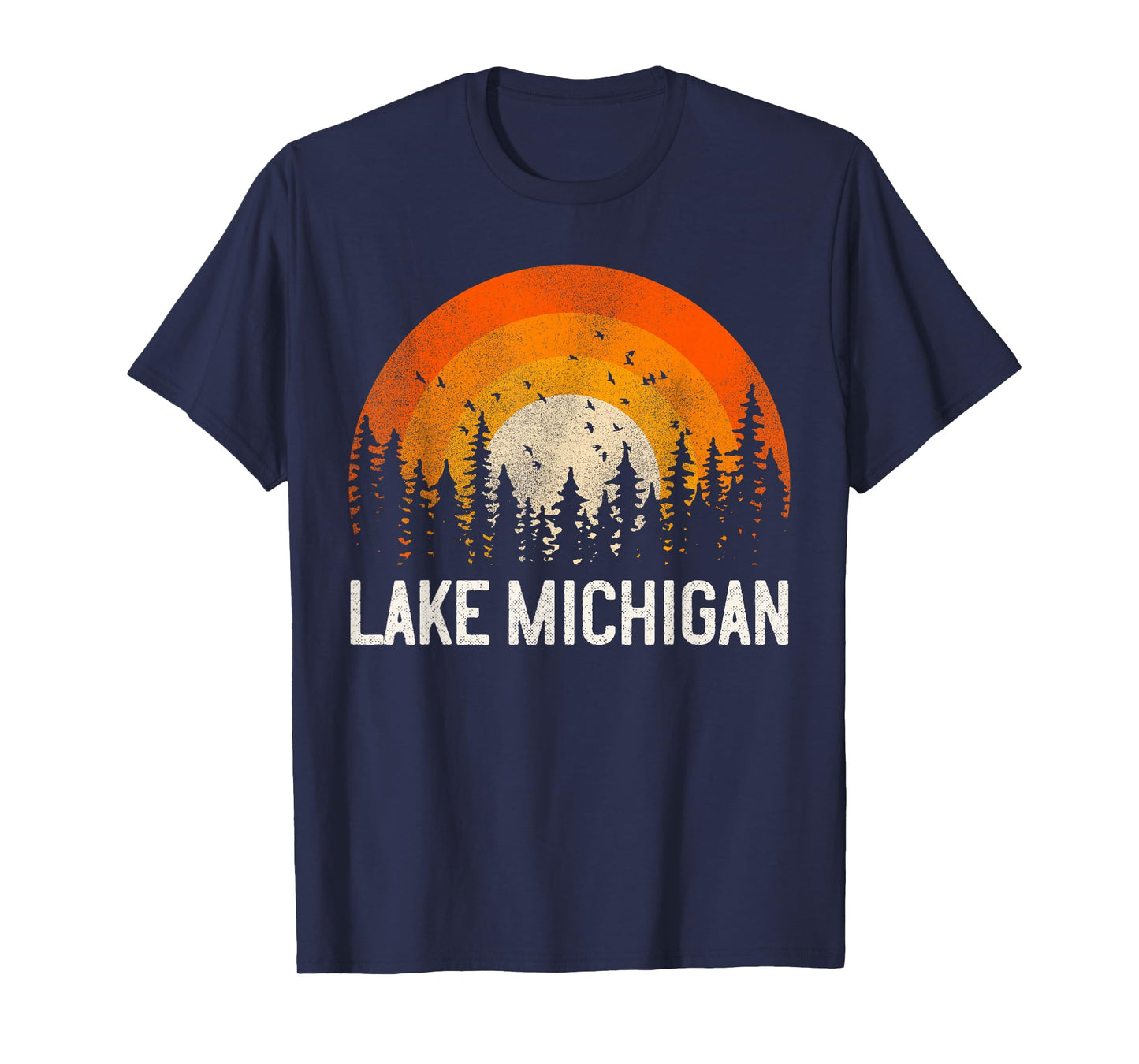 Lake Michigan - Vintage Men Women 70s 80s Graphic Cool Retro T-Shirt