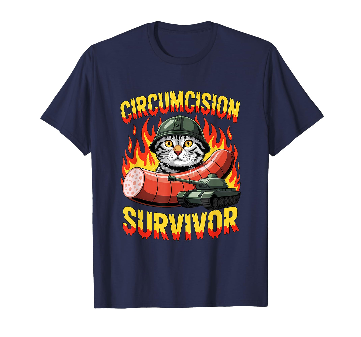 Circumcision Survivor Funny Oddly Specific Cat Meme Humor T-Shirt
