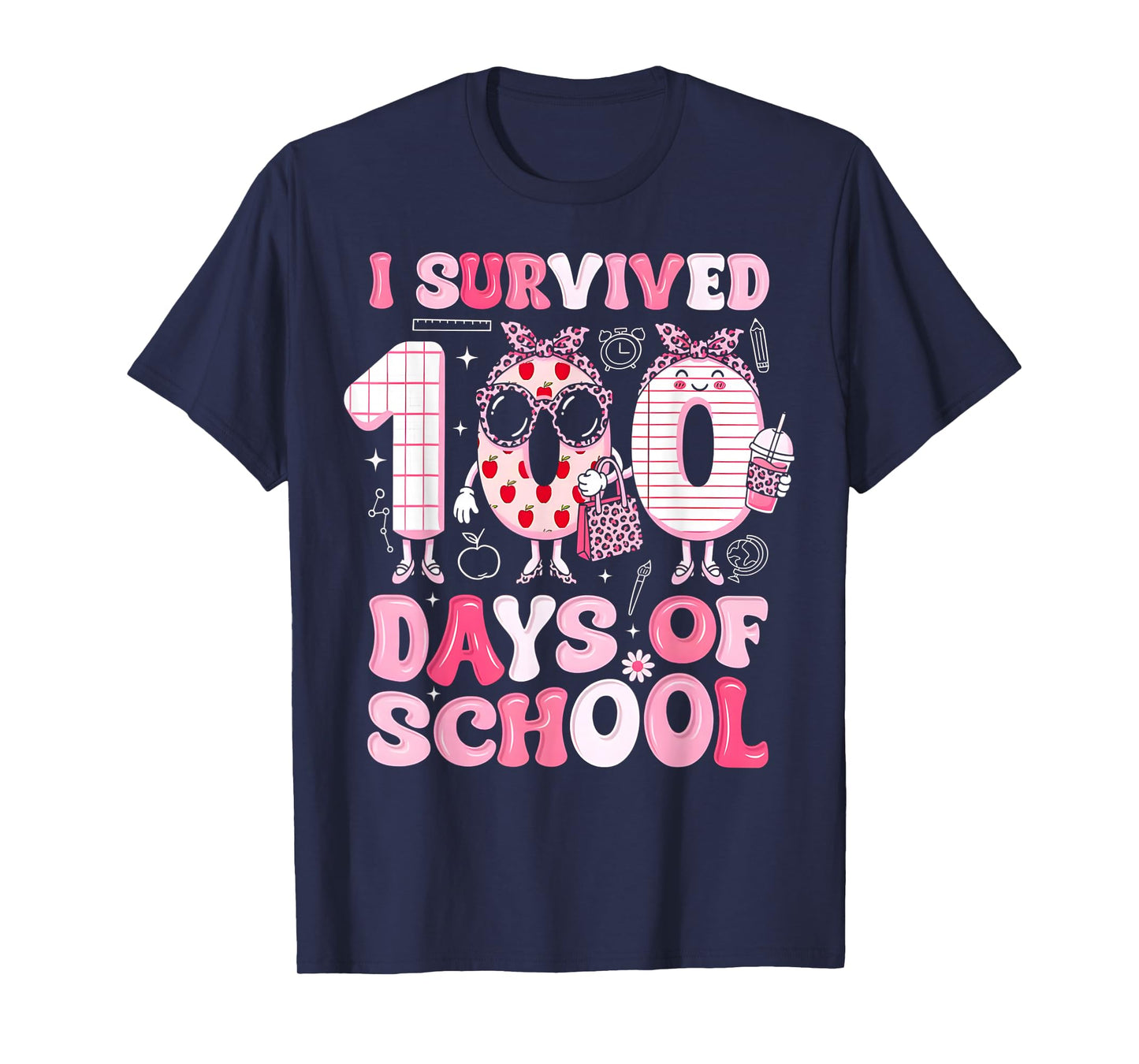 100 Days of School Girls Coquette Bow 100th Day of School T-Shirt
