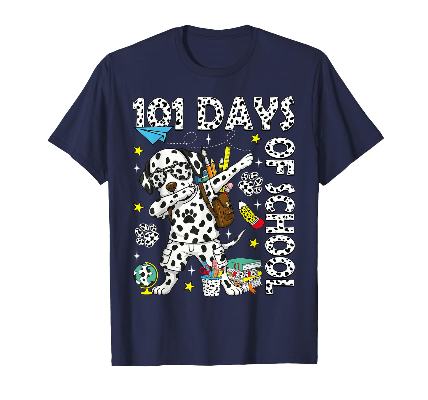 100 Days of School Dabbing Dalmatian Dog Teachers Boys Kids T-Shirt