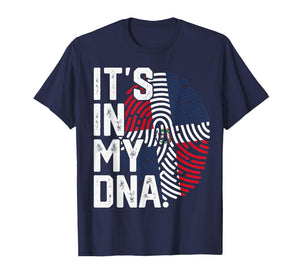 Dominican Republic Roots Flag Fingerprint Graphic Patriotic T-Shirt