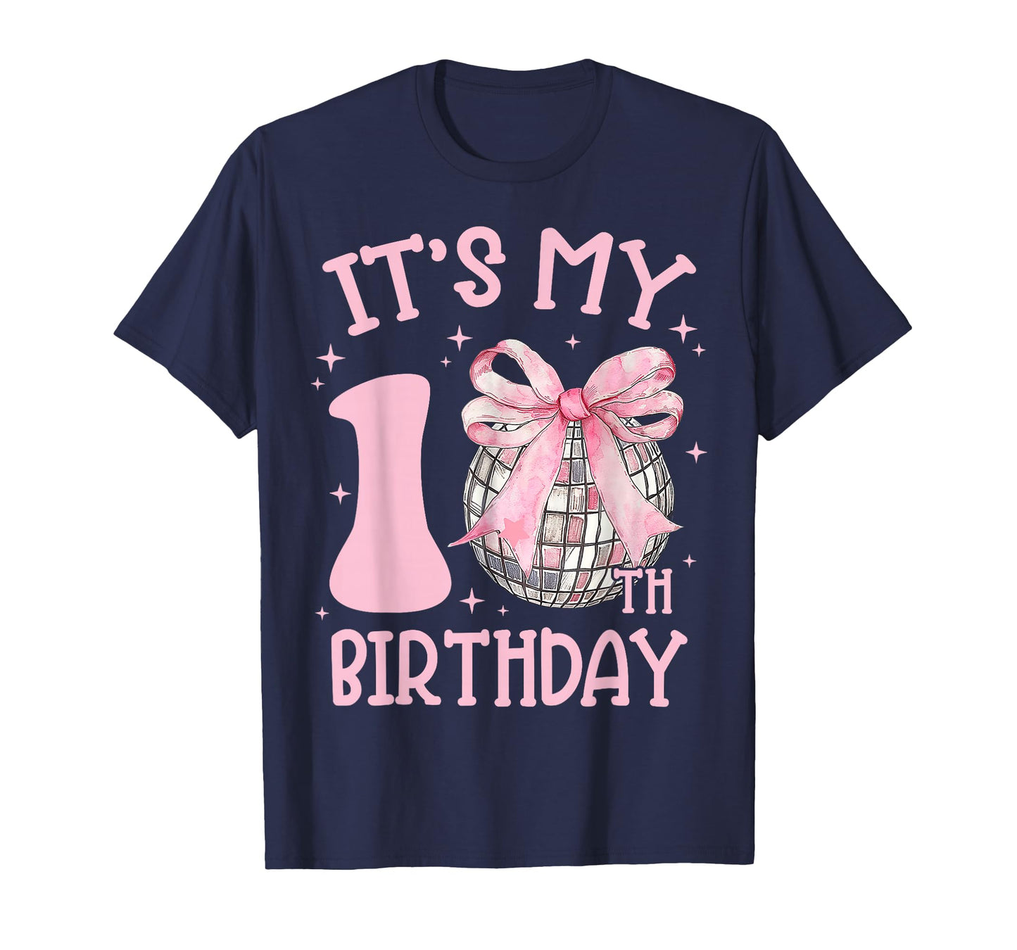 Cute 10th Birthday Girl Coquette Bow 10 Year Old Birthday T-Shirt