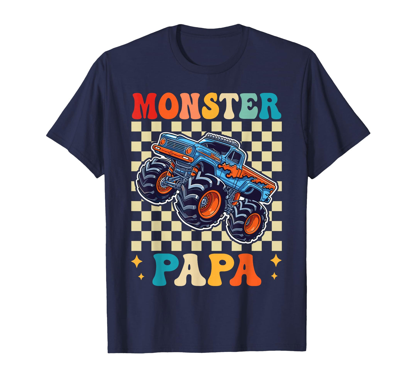 Monster Truck Papa Family Matching Monster Trucks Birthday T-Shirt