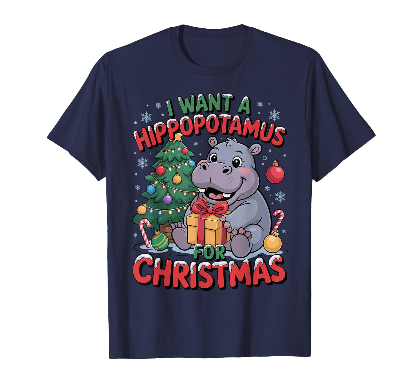 I Want A Hippopotamus for Christmas Shirt Funny Xmas 2025 T-Shirt
