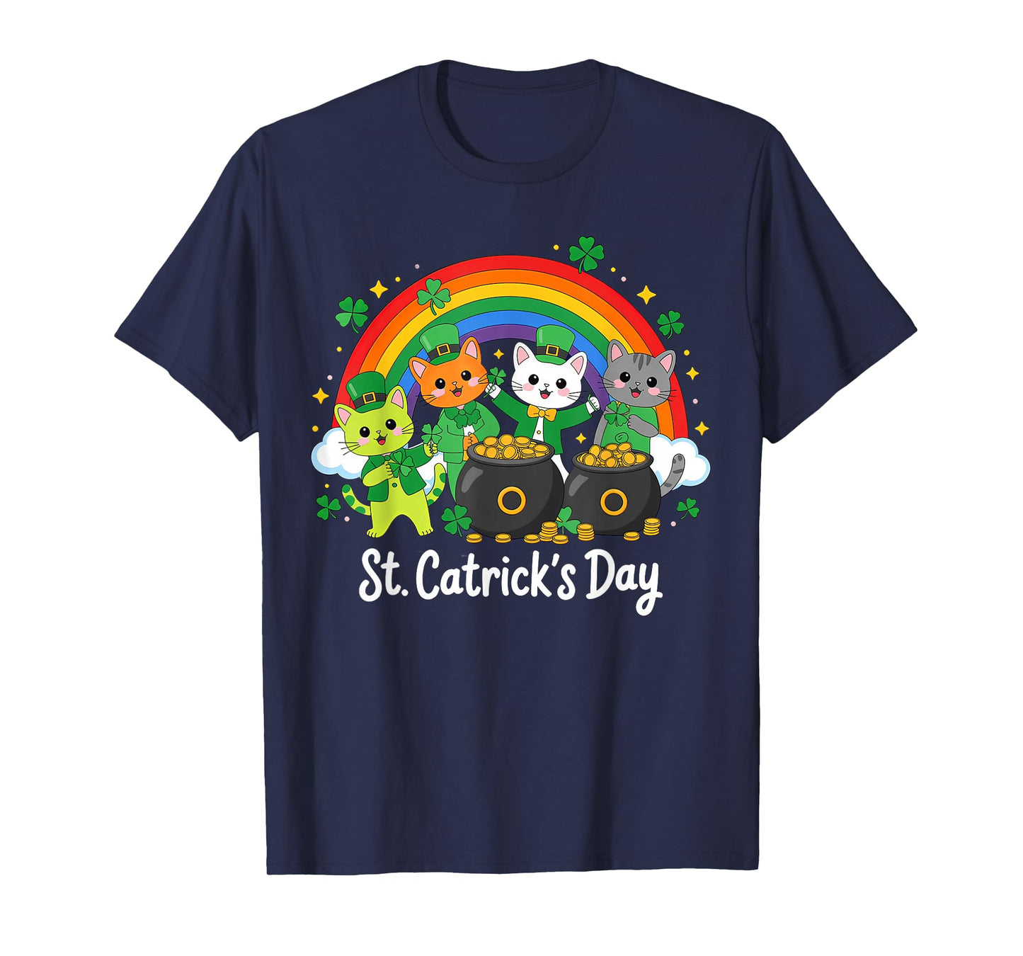 St Patricks Day Cats Catricks Saint Pattys T-Shirt