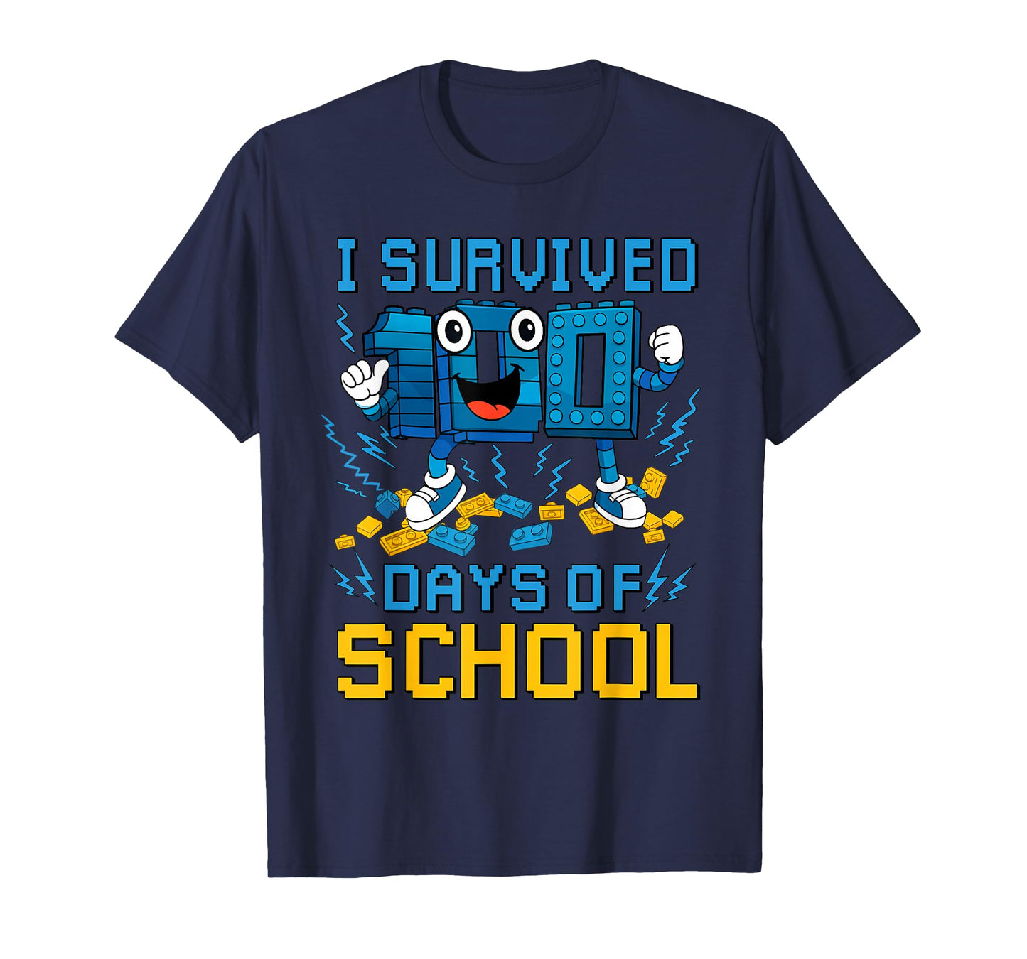 I Survived 100 Days of School Funny Brain Rot Boys Girls T-Shirt