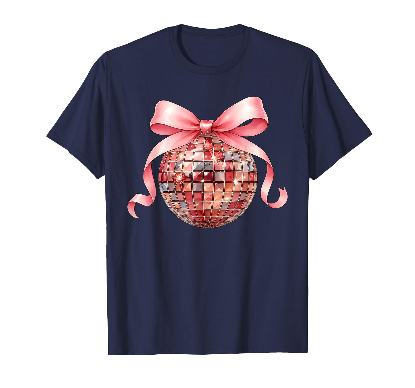 Retro Disco Ball Coquette Happy New Year 2026 Eve Party T-Shirt