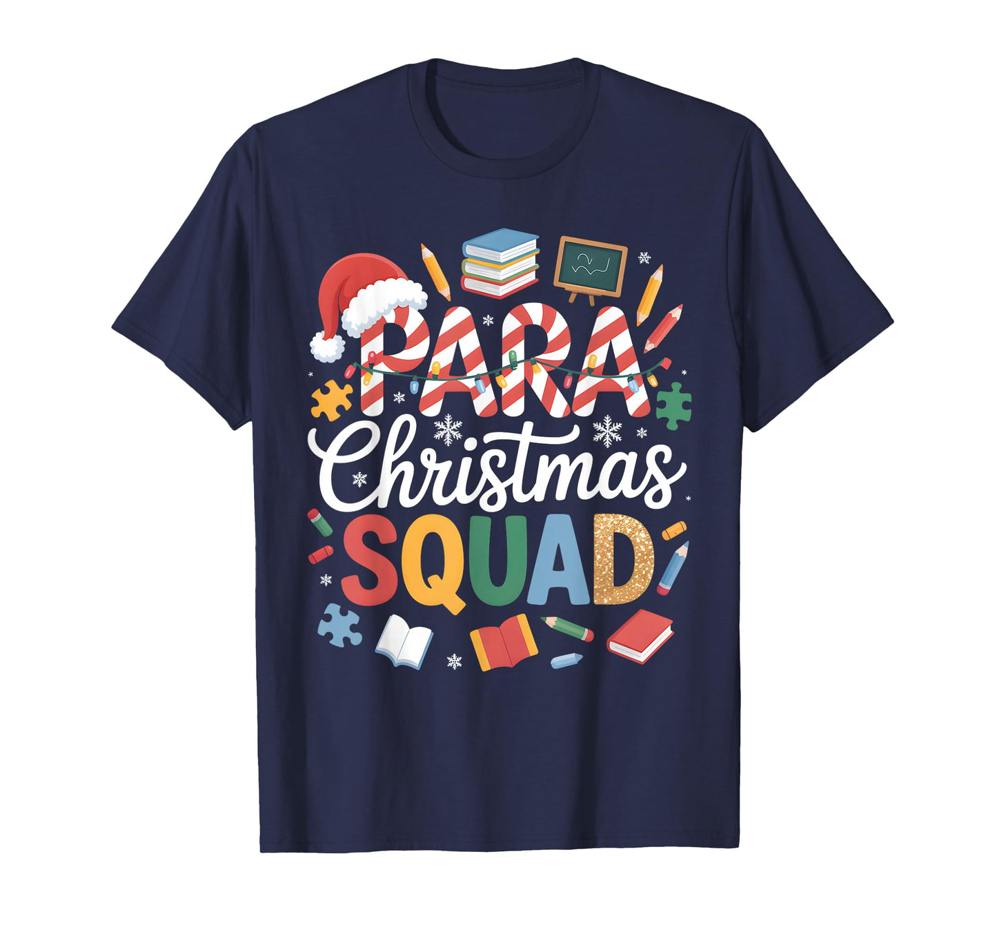 para Christmas Squad Teacher Paraprofessional Holiday T-Shirt
