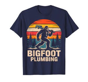 Bigfoot Plumbing Retro Funny Plumber T-Shirt