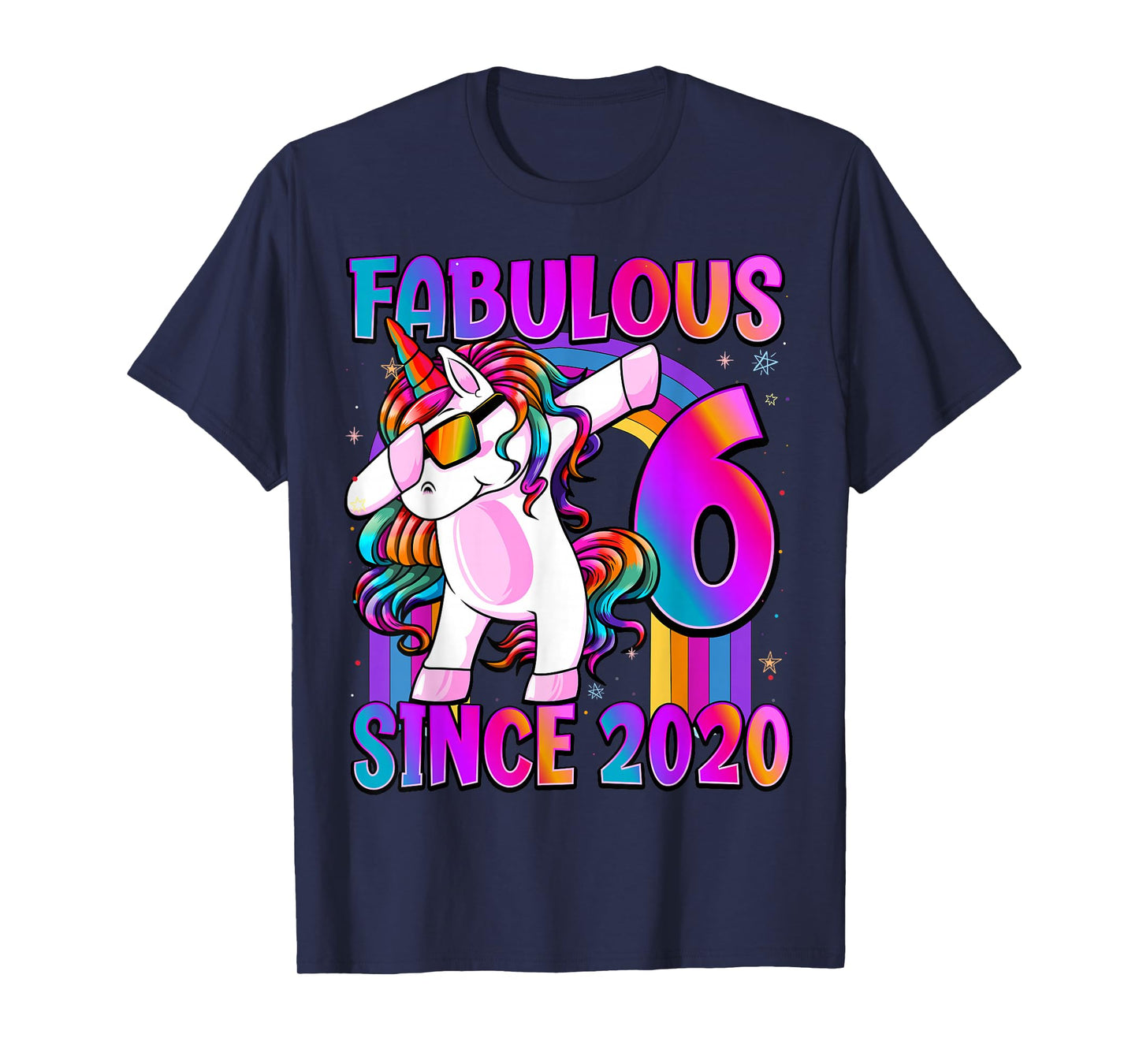 6 Year Old Girl Awesome Since 2020 Unicorn 6th Birthday T-Shirt
