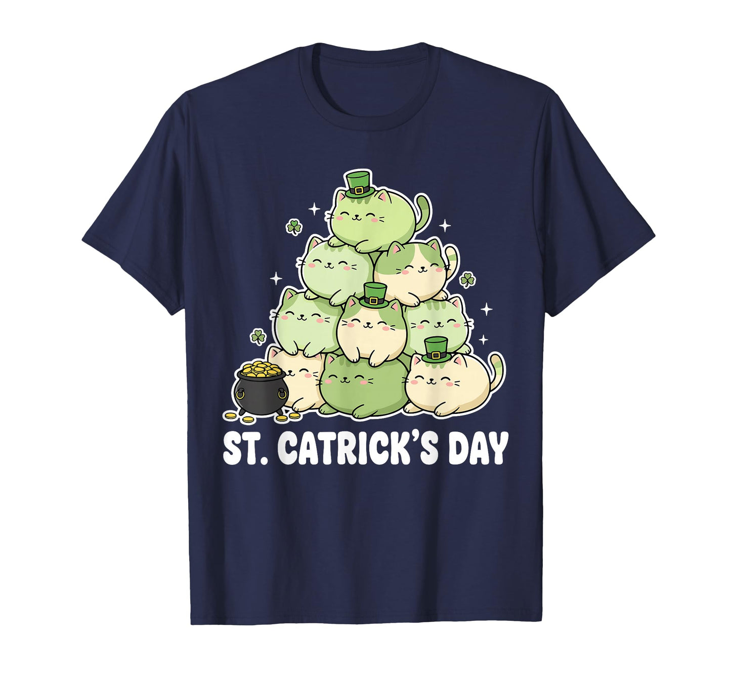 Cute St Patricks Cats Lover Shirt Women, St Catricks Day T-Shirt