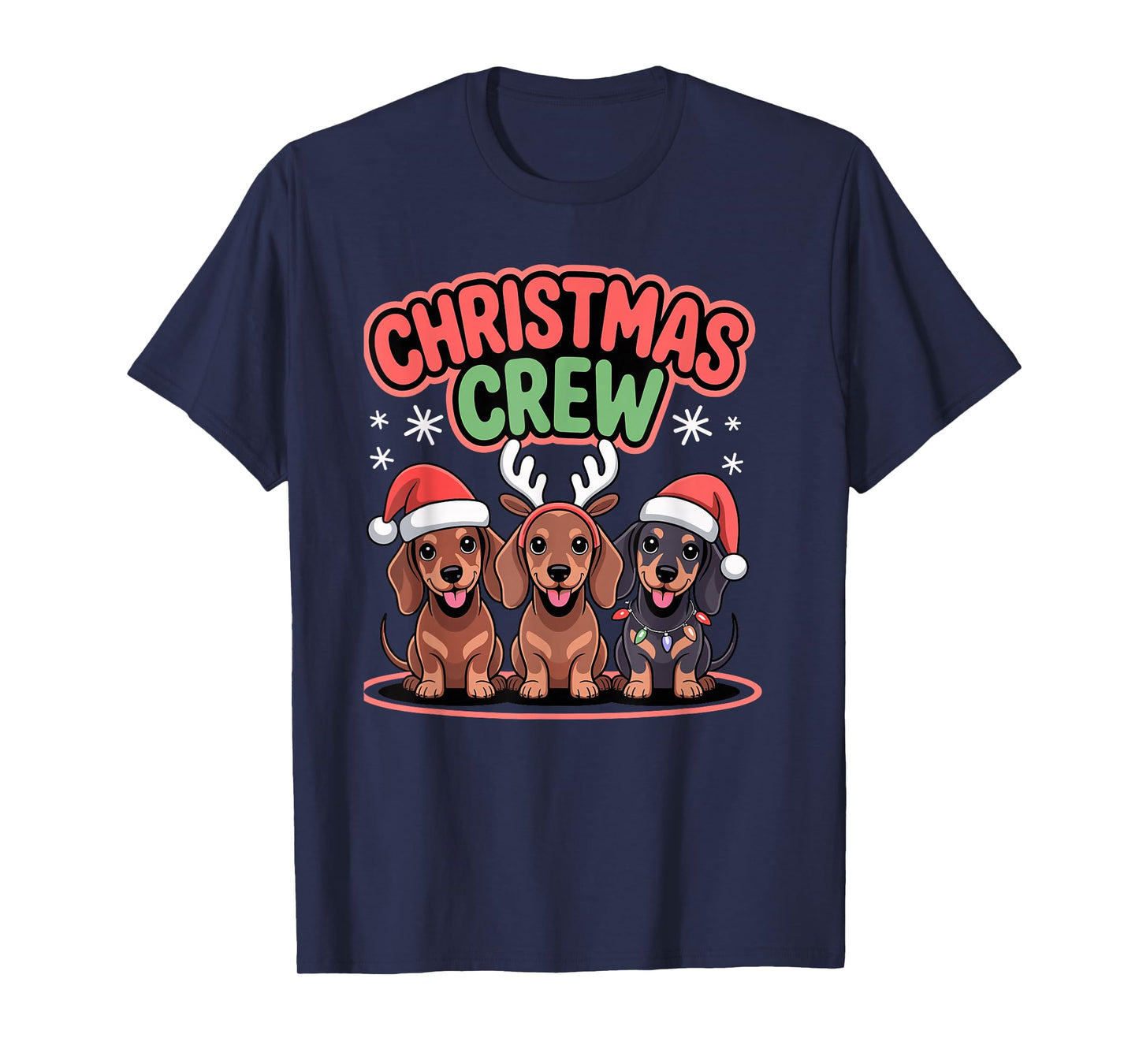 Christmas Crew Xmas Sausage Wiener Funny Christmas Dachshund T-Shirt