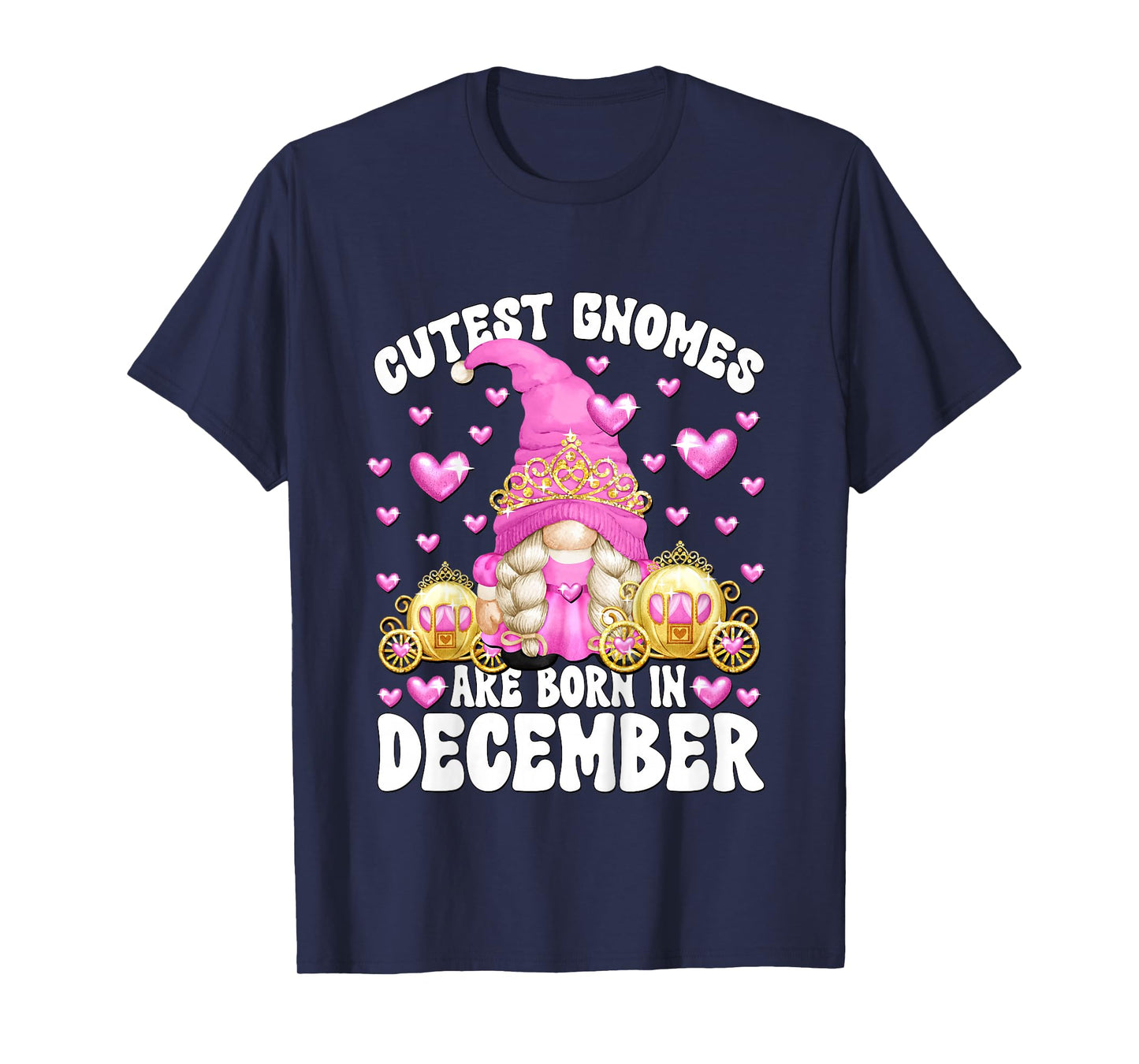 Kids Cute Gnome for Kids Girls Born in December Birthday Princess T-Shirt