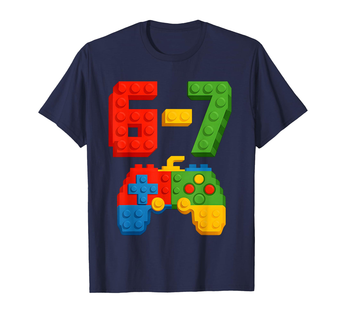 67 Building Blocks 6 7 Meme Gamer for Boys Kids Gaming 6-7 T-Shirt