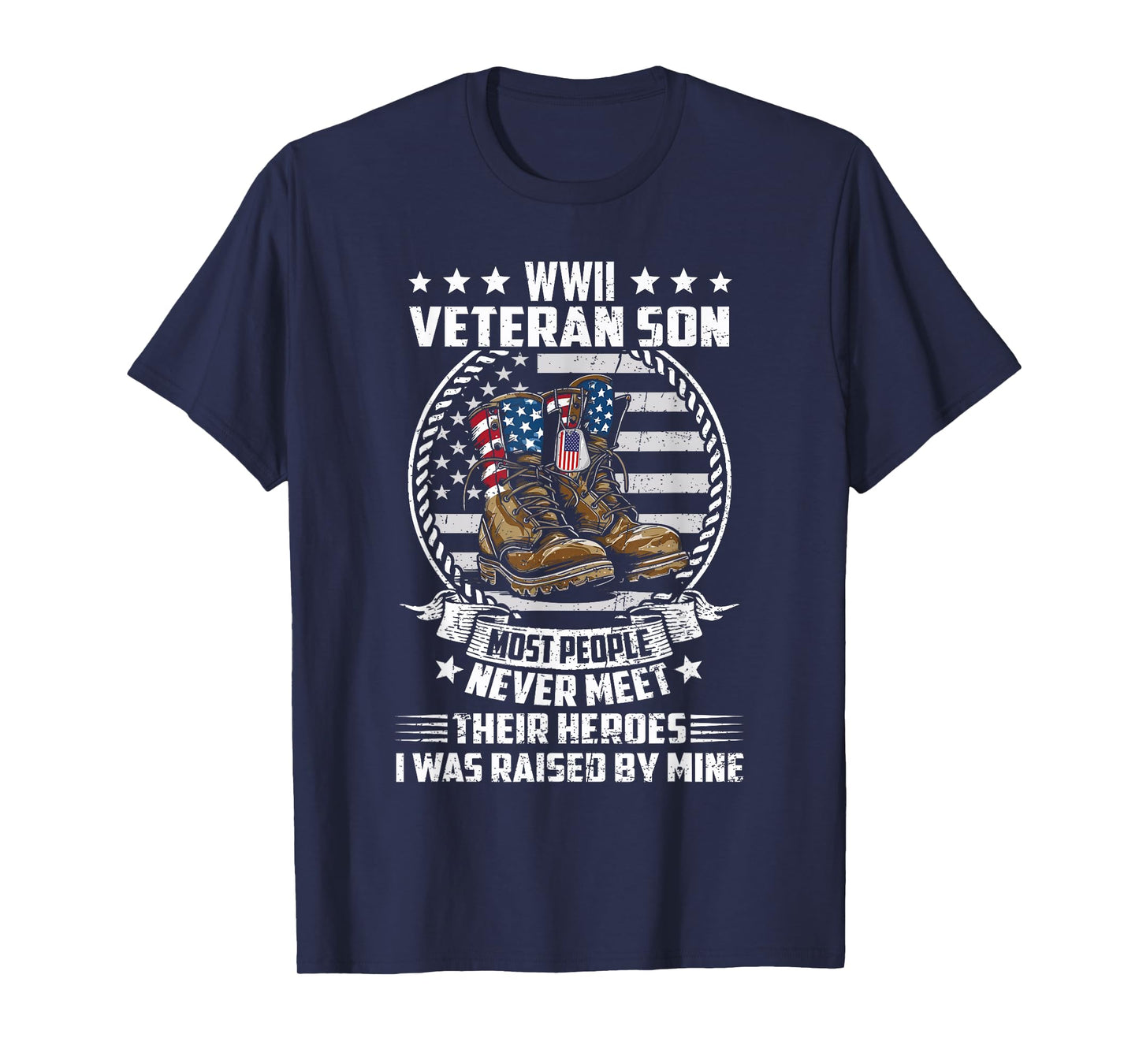 Proud Son of WWII Veteran World War 2 Vet Flag US T-Shirt