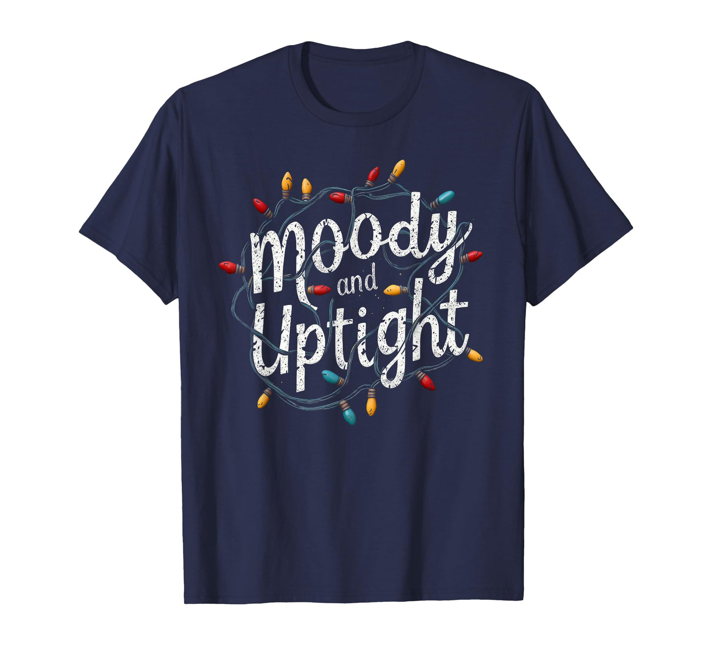 Merry & Bright Moody & Uptight Matching Couples Christmas T-Shirt