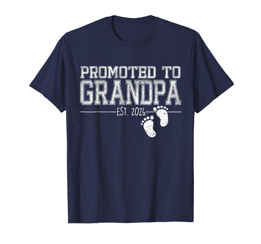 Grandpa 2026 Baby Announcement Promoted to Grandpa Est 2026 T-Shirt