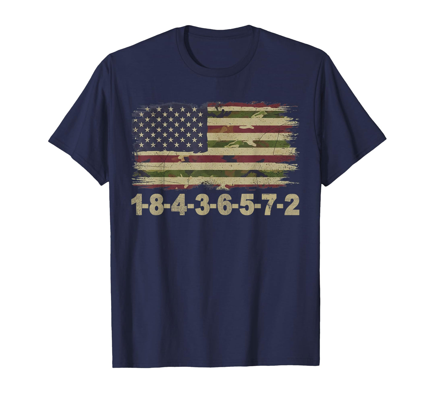 USA Flag 18436572 Firing Order Small Block Engine V8 Block T-Shirt
