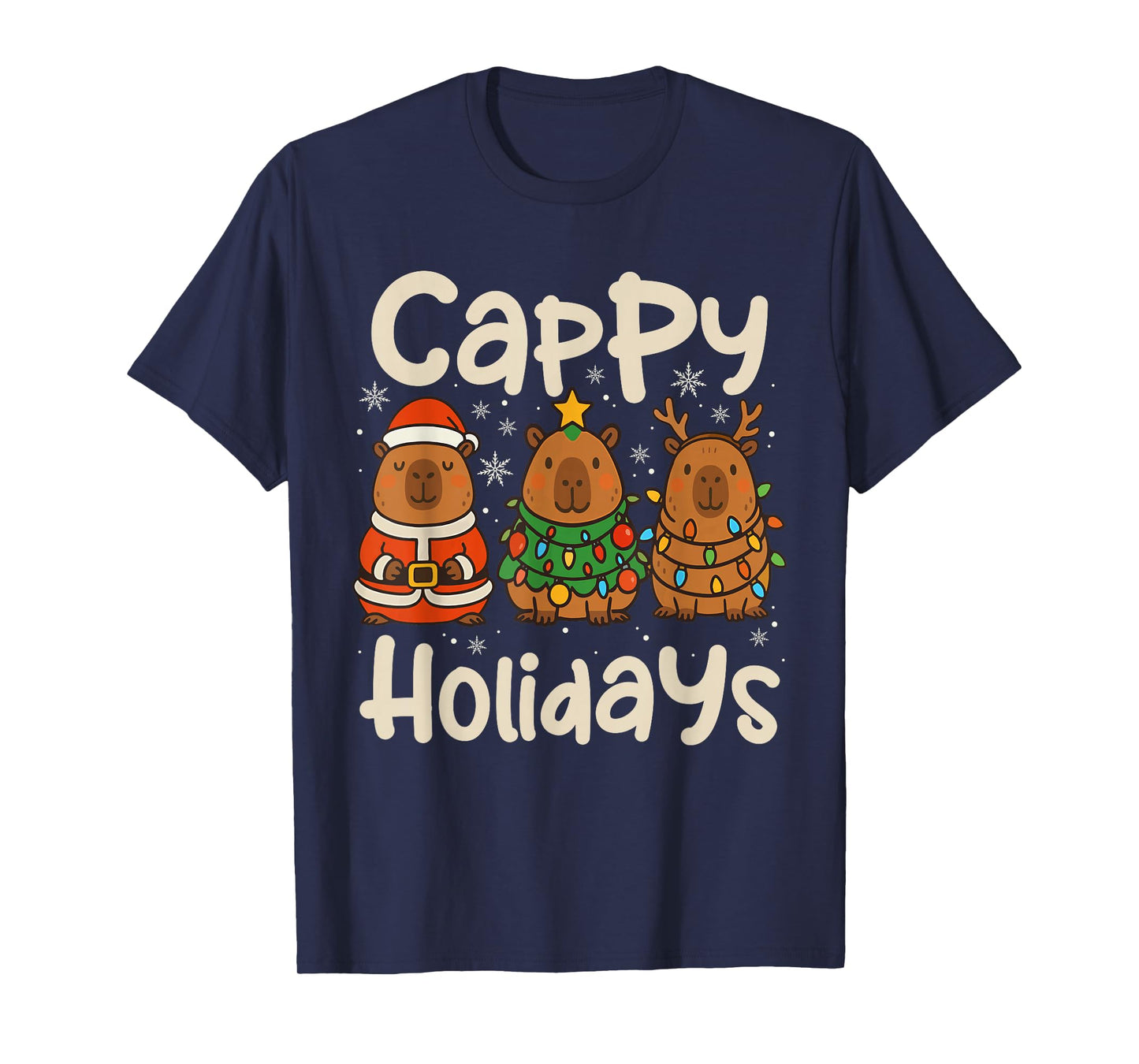 Cappy Holidays Capybara Christmas Pajama Rodent Animal T-Shirt