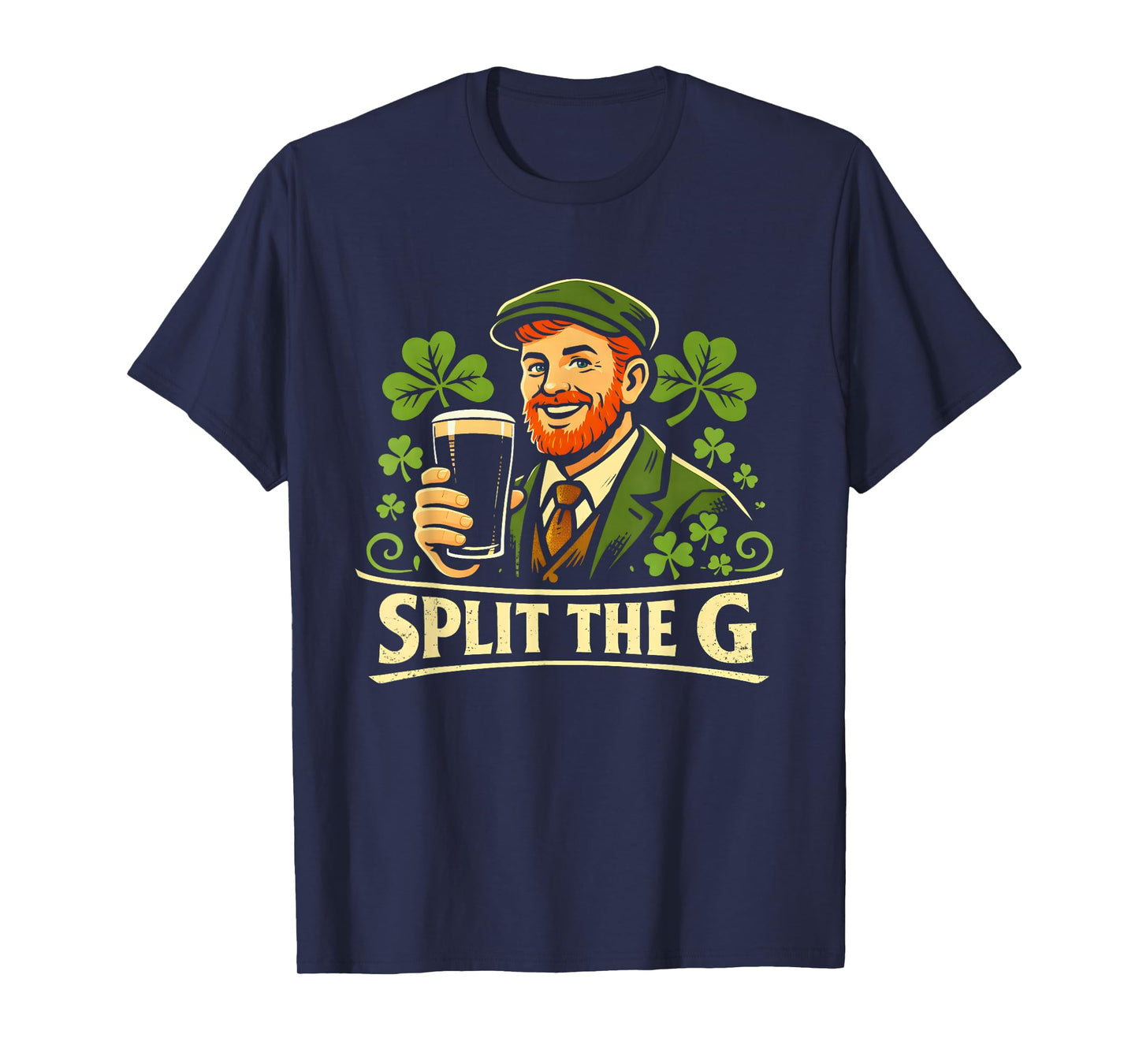 Split The G Tee St Patricks Day Irish Beer Ireland Graphic T-Shirt