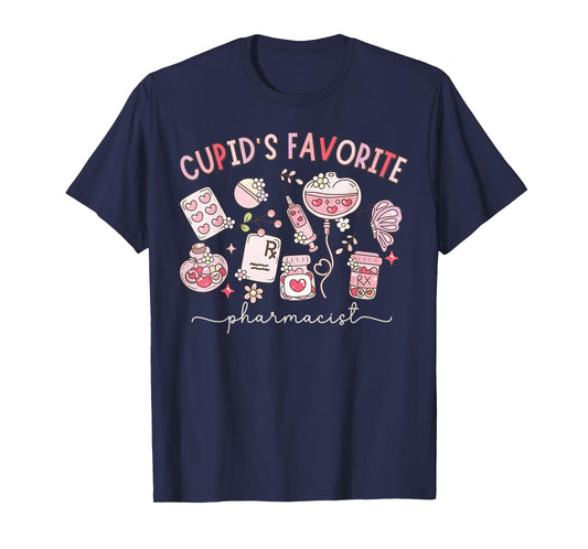 Cupid's Favorite Pharmacist Valentines Day PharmD Pharmacy T-Shirt