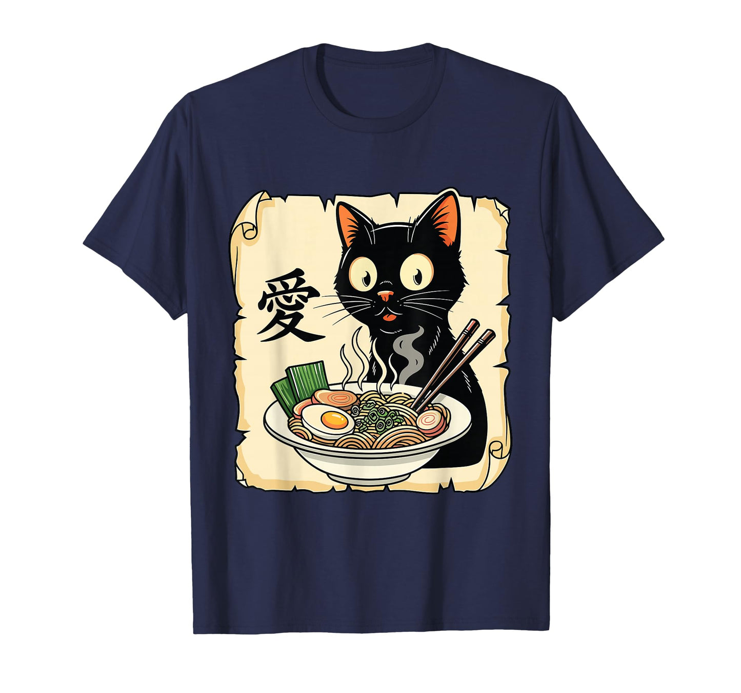 Funny Cat Ramen Kawaii Anime Japanese Graphic Women Men T-Shirt