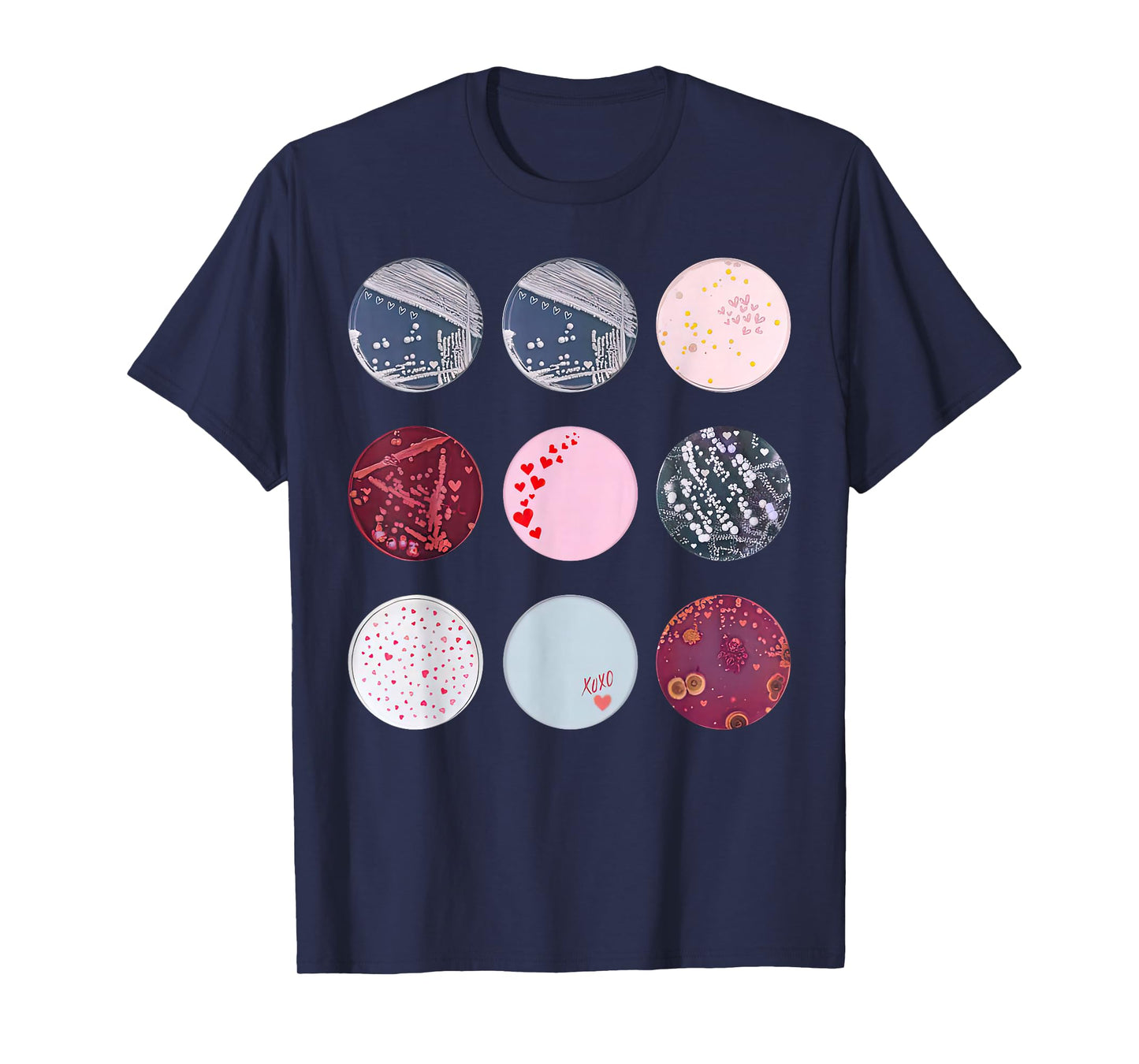 Types of Petri Dish Bacteria Microbiology Teacher Valentines T-Shirt