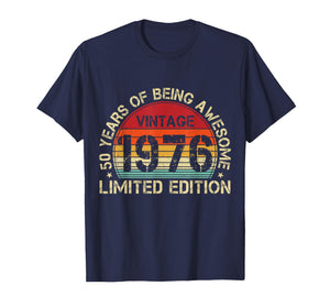 Vintage 1976 50 Years of Being Awesome 50th Birthday Retro T-Shirt