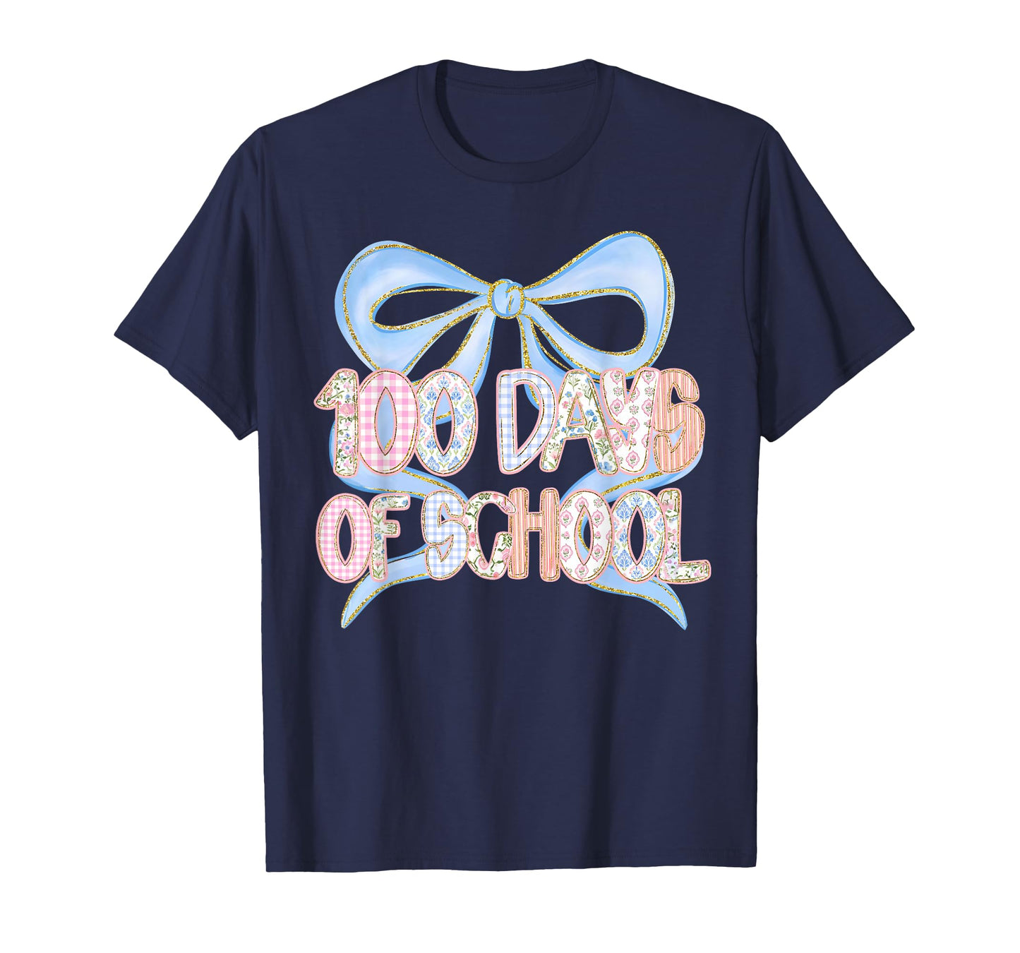 Happy 100 Days of School Student Teacher Coquette Bow Retro T-Shirt