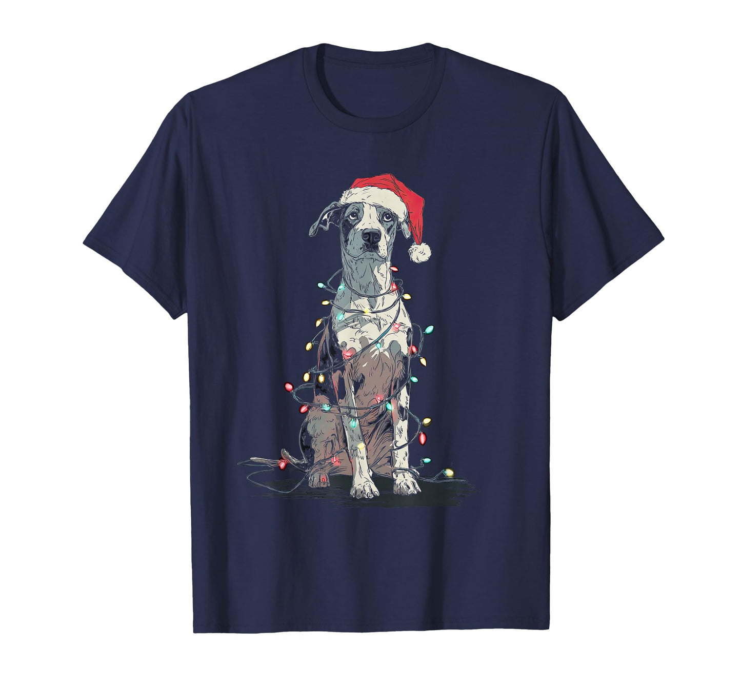 Funny Catahoula Leopard Dog Christmas Graphics Lights Lover T-Shirt