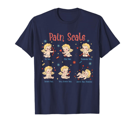 Pain Scale Cupid Nurse Trauma Nurse ICU Nurse Valentine Day T-Shirt