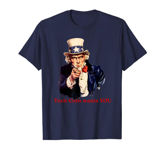 Uncle Sam Texit Coin Funny Patriotic Texas Vintage T-Shirt
