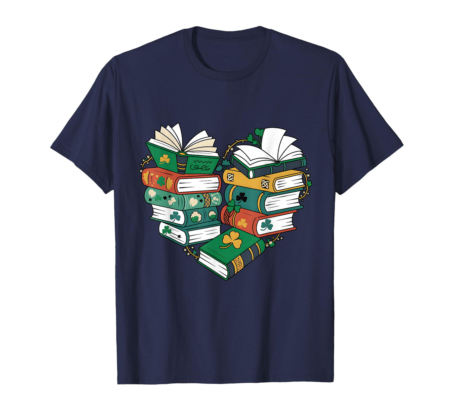 Book Lover Heart Shape Reading Librarian St Patrick Day T-Shirt