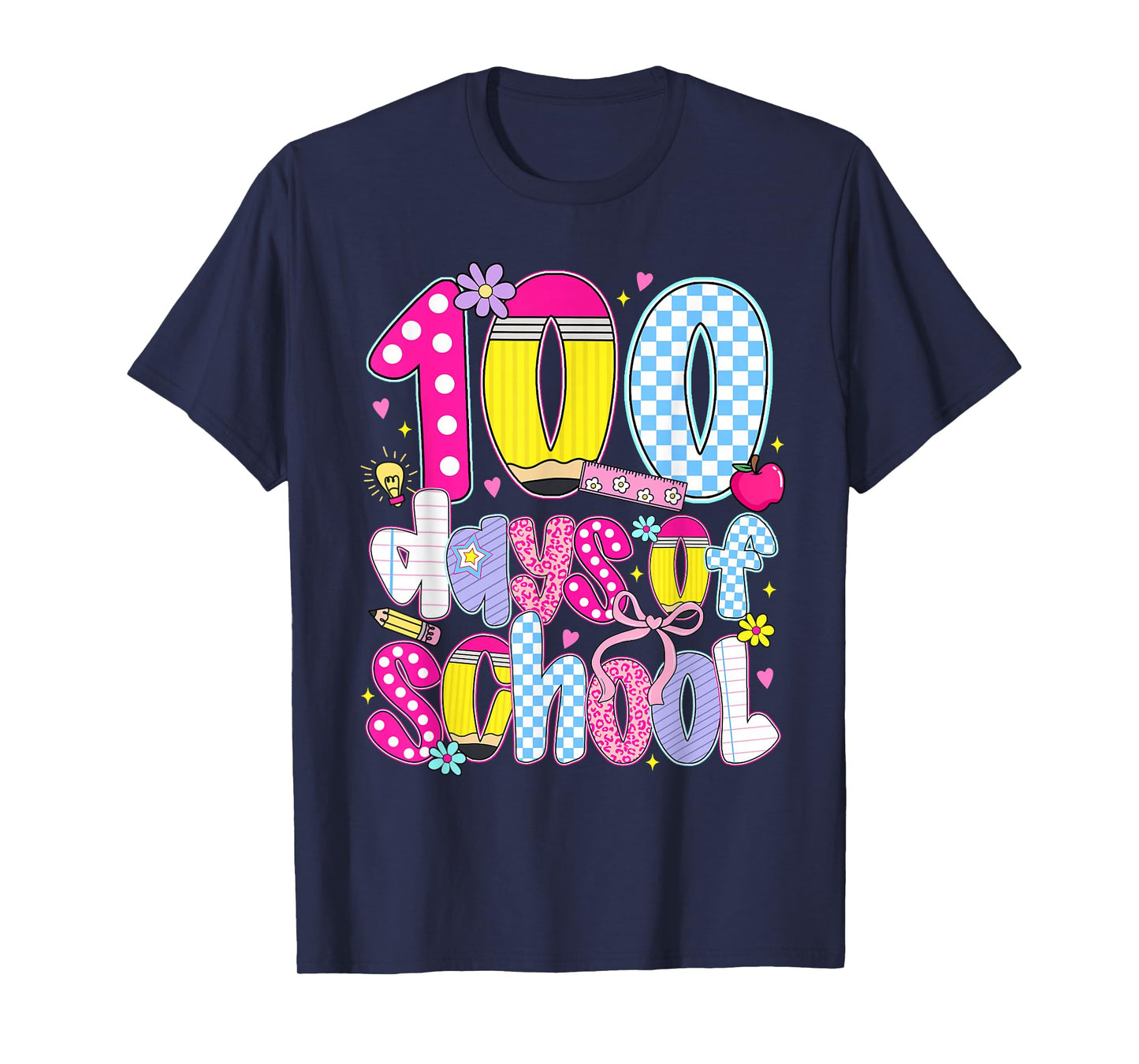100 Days of School Groovy Retro Teacher Student Kids Funny T-Shirt