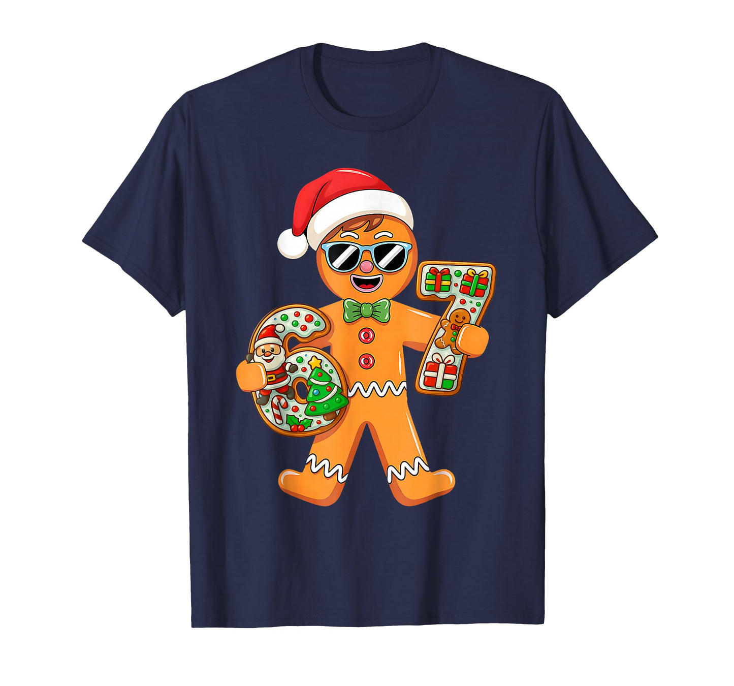 Funny Gingerbread Six Seven 67 Gingerbread Man Xmas Pajamas T-Shirt