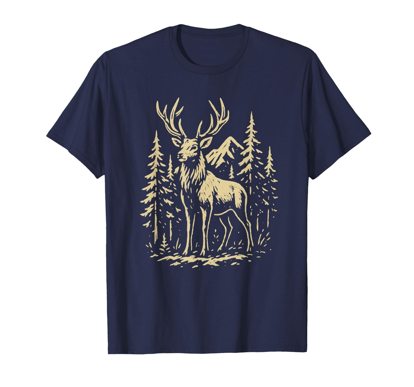 Majestic Red Deer Stag Hart Buck Rustic Wilderness Graphic T-Shirt
