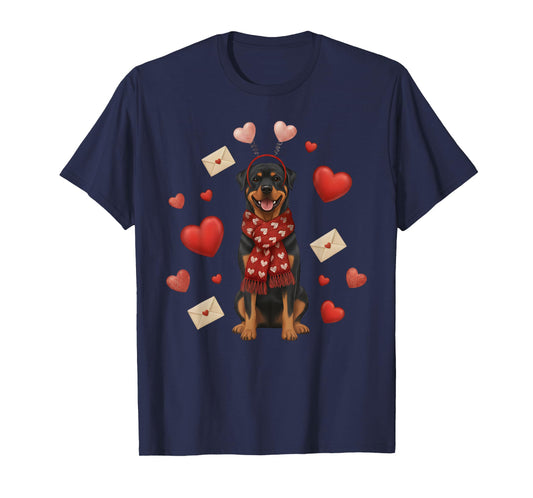 Cute Rottweiler Dog Valentine’s Day Dog Mom - Rottie Lover T-Shirt