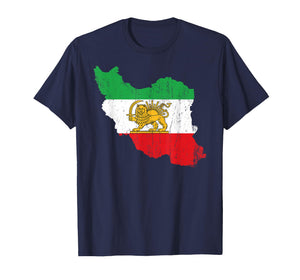 Iran Flag Map Lion Persian Iranian Men Women Kids T-Shirt