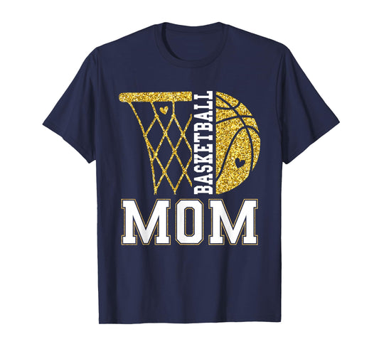Basketball Mom Game Day Basketball Season Mama Girl Gold T-Shirt