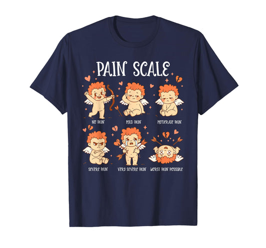 Cupid Nurse Pain Scale Valentine Day Triage Pain Assessment T-Shirt
