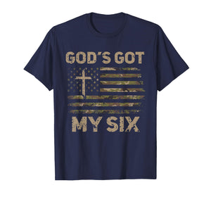 God's Got My Six Christian Military Veteran Dad Vet Men T-Shirt