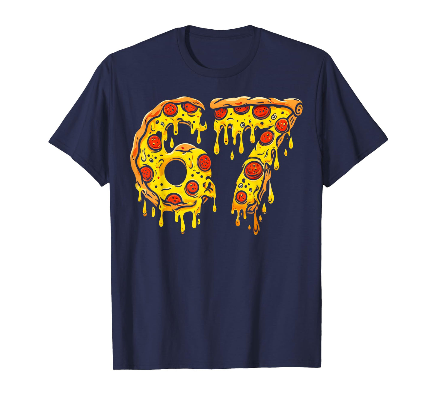 67 Pizza Meme Funny Six Seven Gen Alpha Slang Kids Design T-Shirt