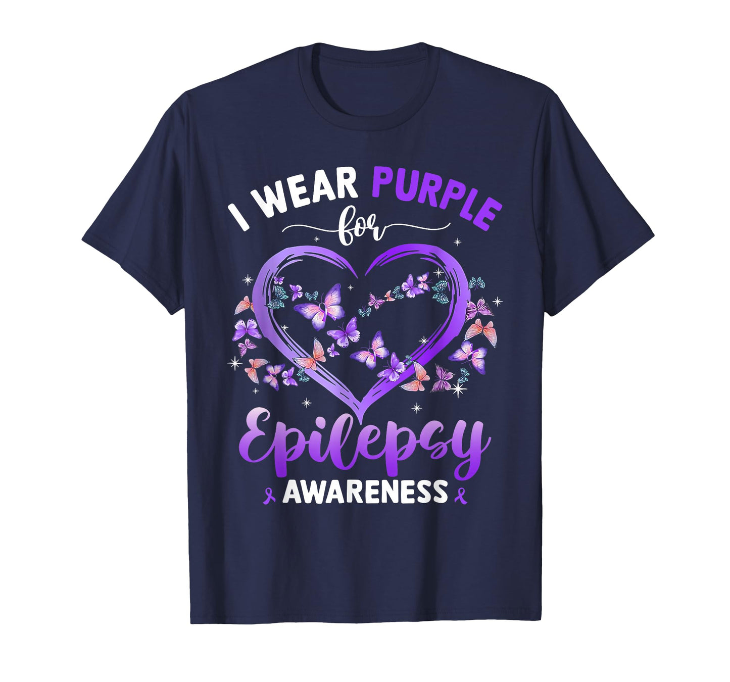 I Wear Purple for Epilepsy Awareness Month Heart Warrior T-Shirt