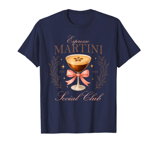Womens Espresso Martini Social Club Drinking Cocktail T-Shirt