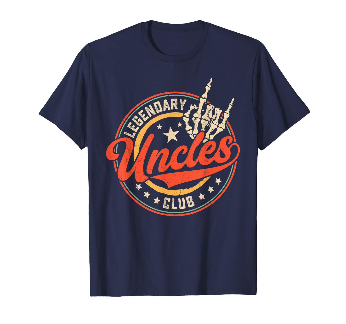Funny Legendary Uncles Club Cool Uncle Skeleton Rock Hand T-Shirt