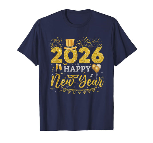 Happy New Year Party 2026 Ballon Family Matching Men Women T-Shirt
