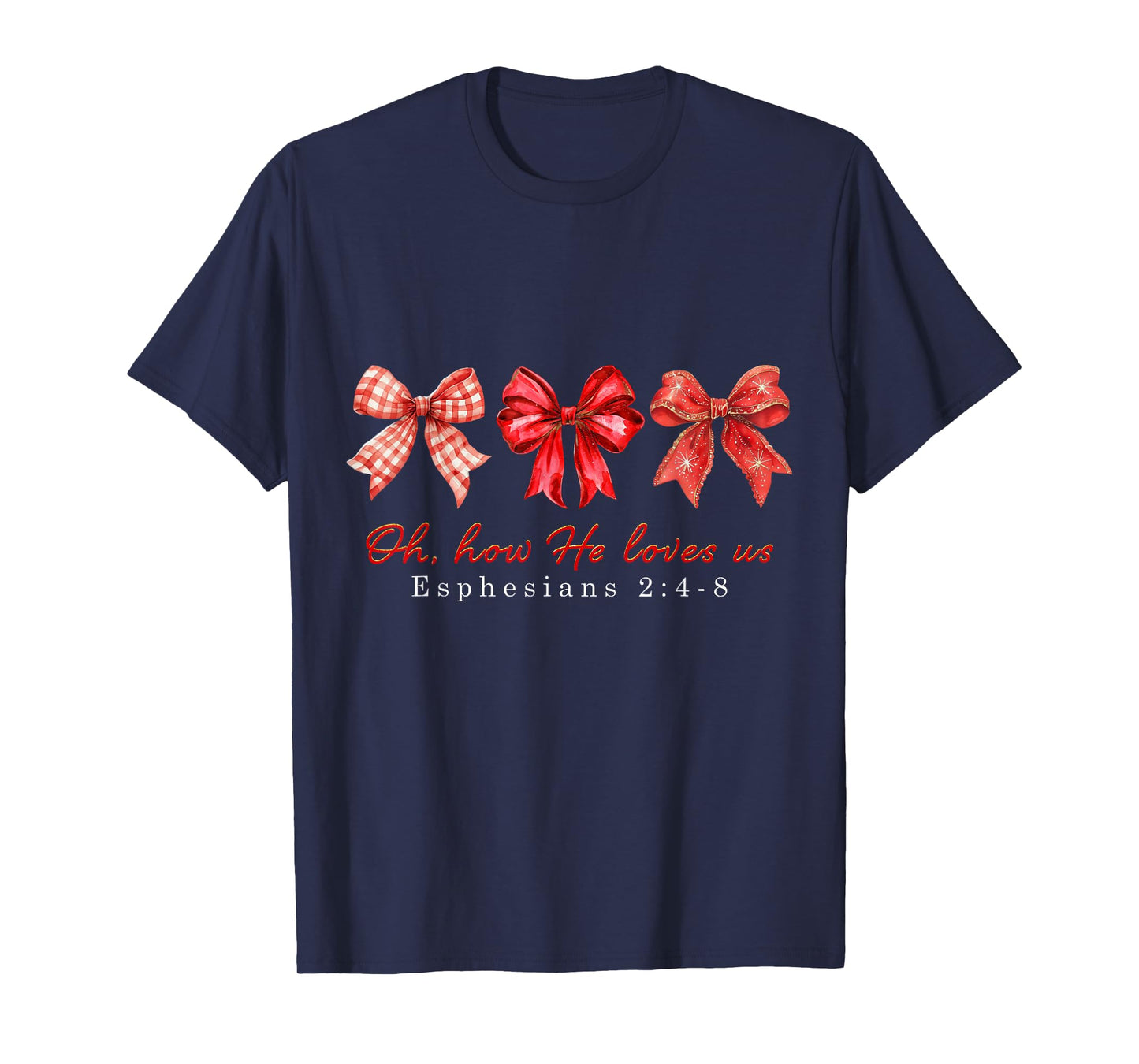 Oh How He Loves Us Valentine John 3:16 Retro Valentine Loved T-Shirt
